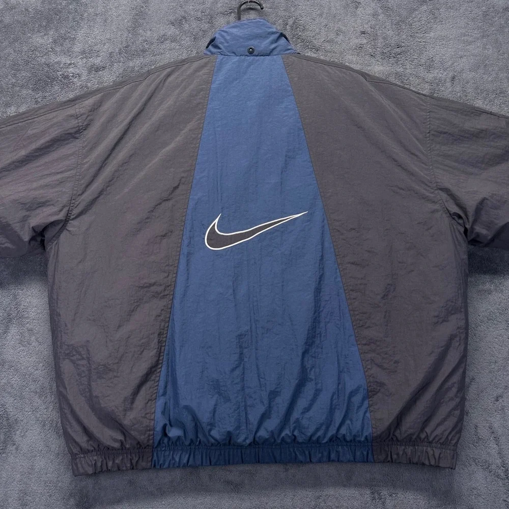 Vintage Nike Air Quilted Windbreaker Puffer Jacket Mens XL Quilted Lining 90s